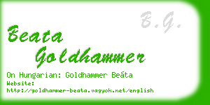 beata goldhammer business card